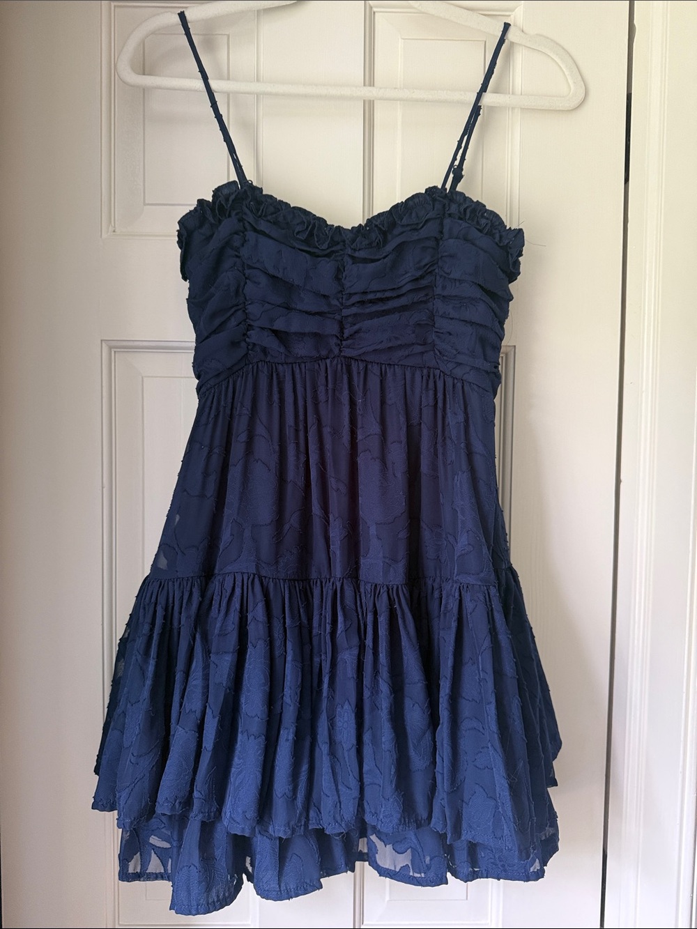 Altar'd State Navy Blue Ruffled Mini Dress